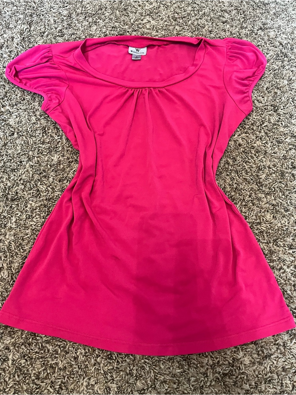 Worthington Hot Pink Short Sleeve Scoop Neck Tee